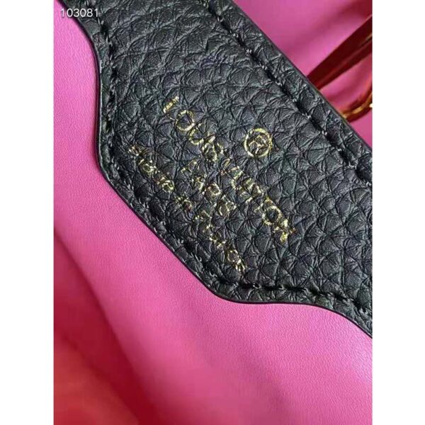 Louis Vuitton LV Women Capucines MM Handbag Black Taurillon Leather (10)