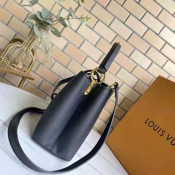 Louis Vuitton LV Women Capucines MM Handbag Black Taurillon Leather (3)