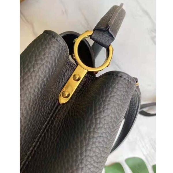 Louis Vuitton LV Women Capucines MM Handbag Black Taurillon Leather (7)