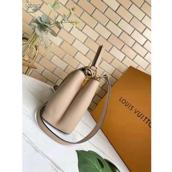 Louis Vuitton LV Women Capucines MM Handbag Galet Gray Taurillon Leather (3)