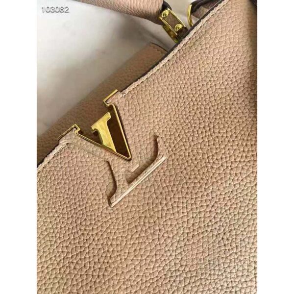 Louis Vuitton LV Women Capucines MM Handbag Galet Gray Taurillon Leather (6)