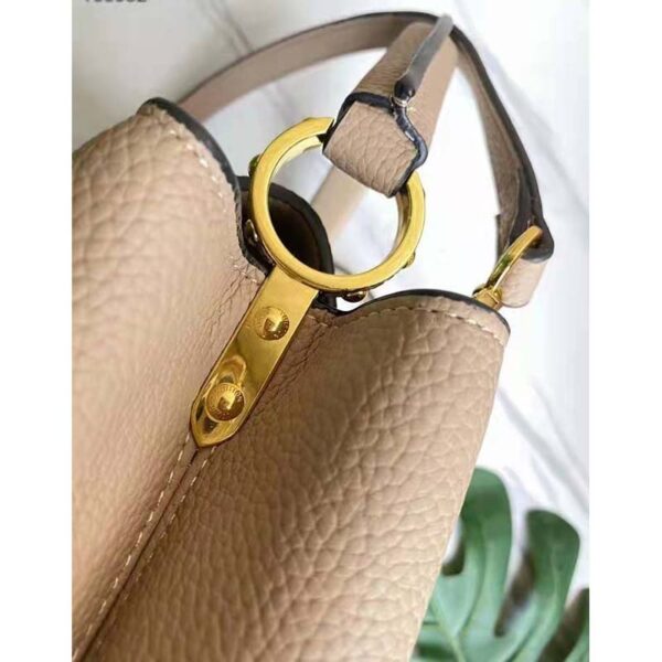 Louis Vuitton LV Women Capucines MM Handbag Galet Gray Taurillon Leather (7)