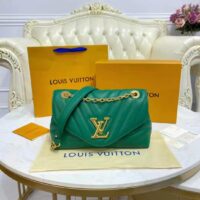 Louis Vuitton LV Women Chain Bag Handbag Emerald Green Smooth Cowhide Leather