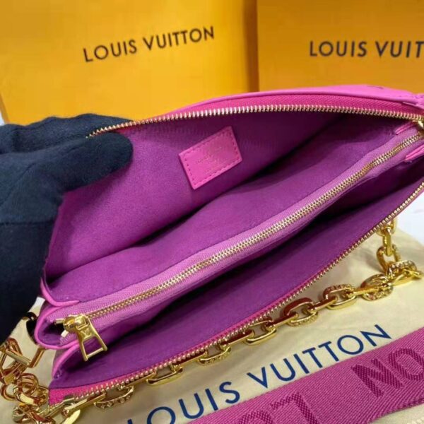 Louis Vuitton LV Women Cruissin PM Handbag Pink Purple Monogram Embossed Puffy Lambskin (10)