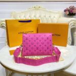 Louis Vuitton LV Women Cruissin PM Handbag Pink Purple Monogram Embossed Puffy Lambskin – Image 5
