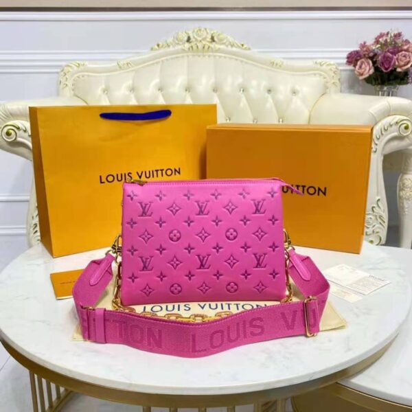 Louis Vuitton LV Women Cruissin PM Handbag Pink Purple Monogram Embossed Puffy Lambskin (11)