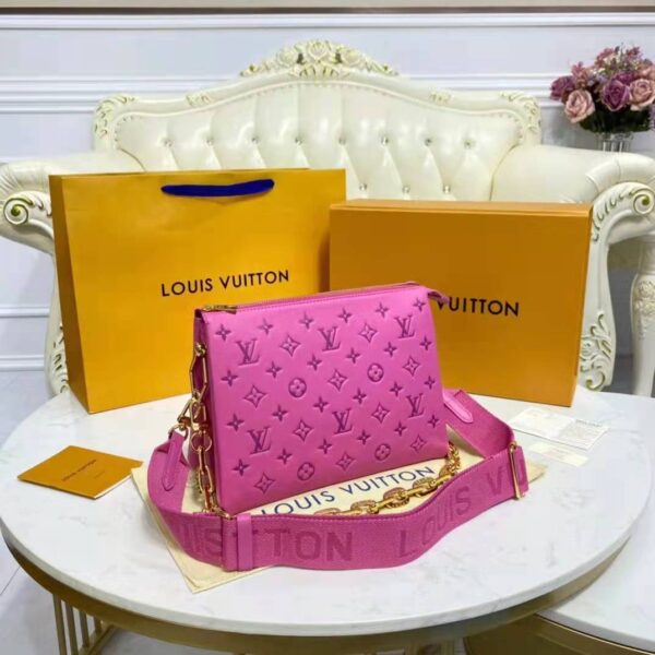Louis Vuitton LV Women Cruissin PM Handbag Pink Purple Monogram Embossed Puffy Lambskin (12)