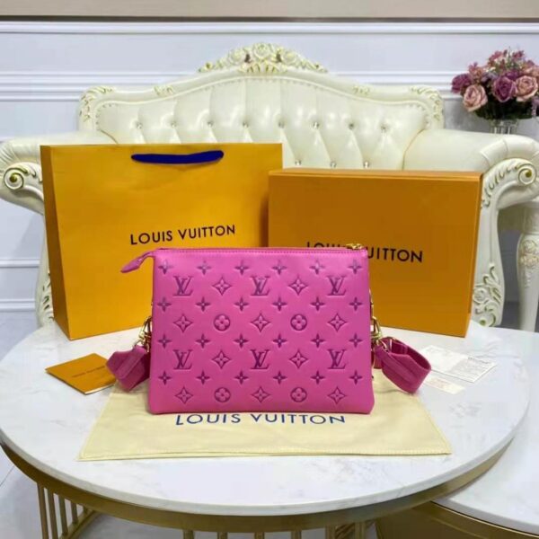 Louis Vuitton LV Women Cruissin PM Handbag Pink Purple Monogram Embossed Puffy Lambskin (13)