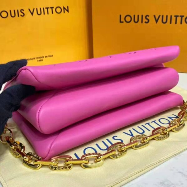 Louis Vuitton LV Women Cruissin PM Handbag Pink Purple Monogram Embossed Puffy Lambskin (14)