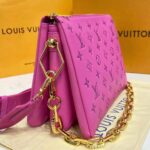 Louis Vuitton LV Women Cruissin PM Handbag Pink Purple Monogram Embossed Puffy Lambskin – Image 8