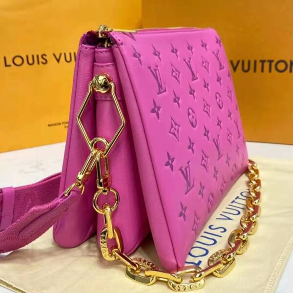 Louis Vuitton LV Women Cruissin PM Handbag Pink Purple Monogram Embossed Puffy Lambskin (15)