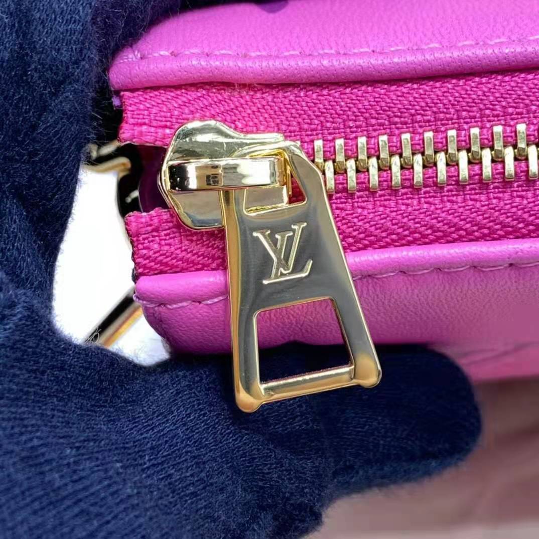 LV LV Women Cruissin PM Handbag Pink Purple Monogram Embossed in 2023