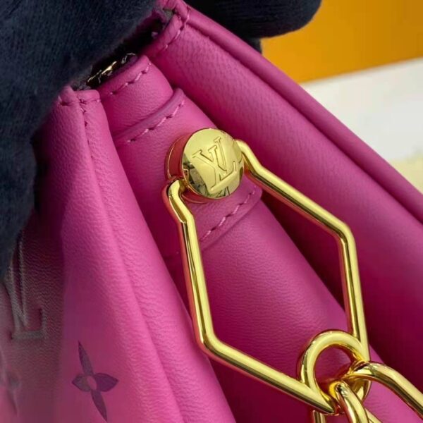 Louis Vuitton LV Women Cruissin PM Handbag Pink Purple Monogram Embossed Puffy Lambskin (6)