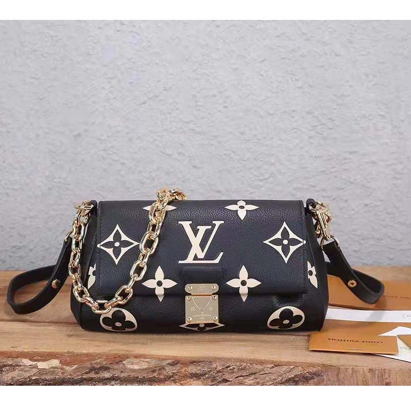 Louis Vuitton LV Women Favorite Tourterelle Black Beige Monogram Empreinte  Embossed Supple Grained Cowhide - LULUX