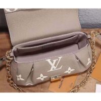 Louis Vuitton LV Women Favorite Tourterelle Gray Cream Monogram Empreinte Embossed Supple Grained Cowhide