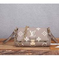 Louis Vuitton LV Women Favorite Tourterelle Gray Cream Monogram Empreinte Embossed Supple Grained Cowhide