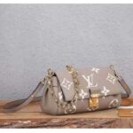 Louis Vuitton LV Women Favorite Tourterelle Gray Cream Monogram Empreinte Embossed Supple Grained Cowhide - immagine 4