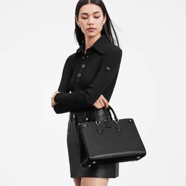 Louis Vuitton LV Women Grenelle Tote MM Bag Black Epi Grained Cowhide Leather (1)