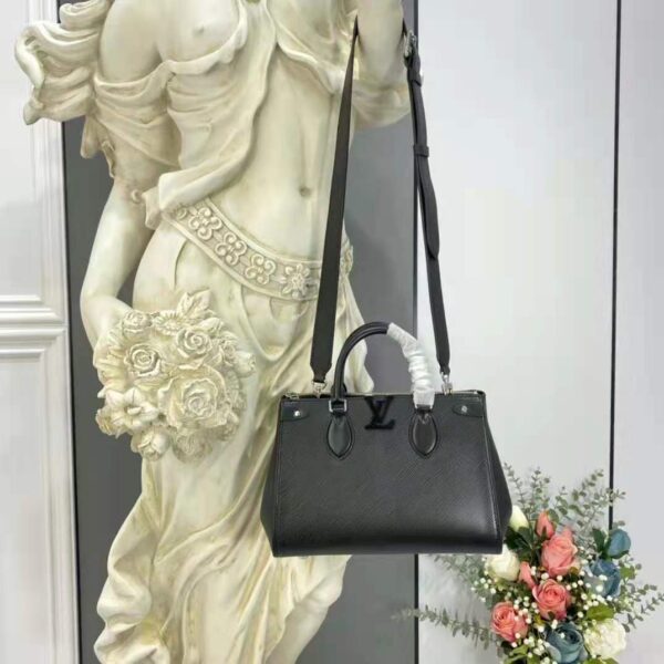 Louis Vuitton LV Women Grenelle Tote MM Bag Black Epi Grained Cowhide Leather (3)
