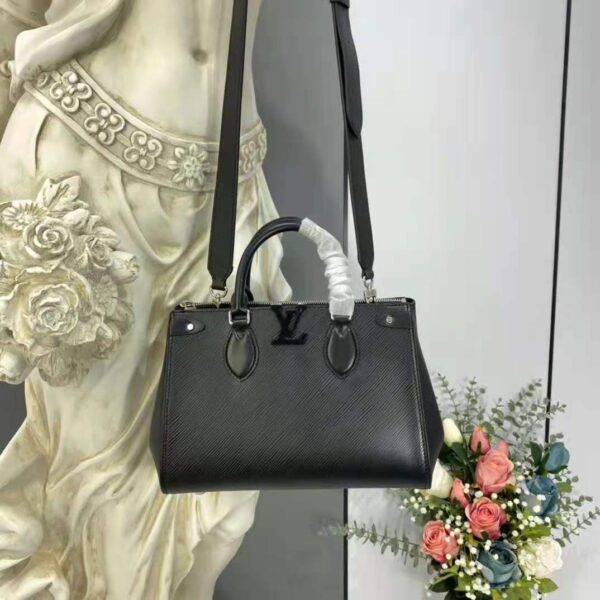 Louis Vuitton LV Women Grenelle Tote MM Bag Black Epi Grained Cowhide Leather (4)