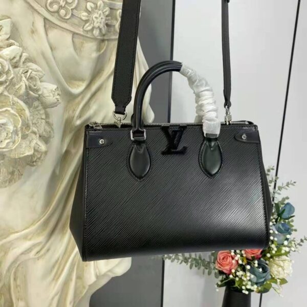 Louis Vuitton LV Women Grenelle Tote MM Bag Black Epi Grained Cowhide Leather (5)