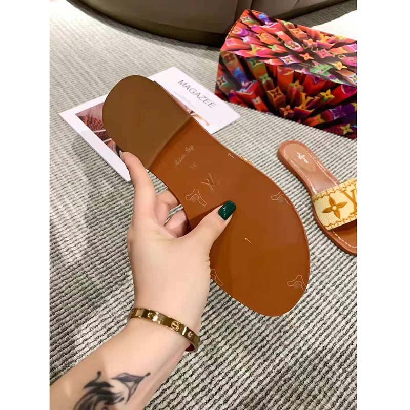 Lock it leather mules Louis Vuitton Brown size 37 EU in Leather - 33570617
