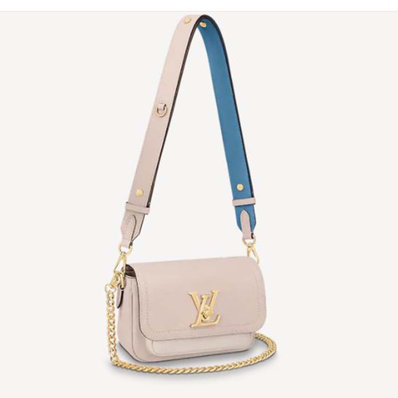 LOUIS VUITTON Grained Calfskin Lockme Tender Greige 1268742