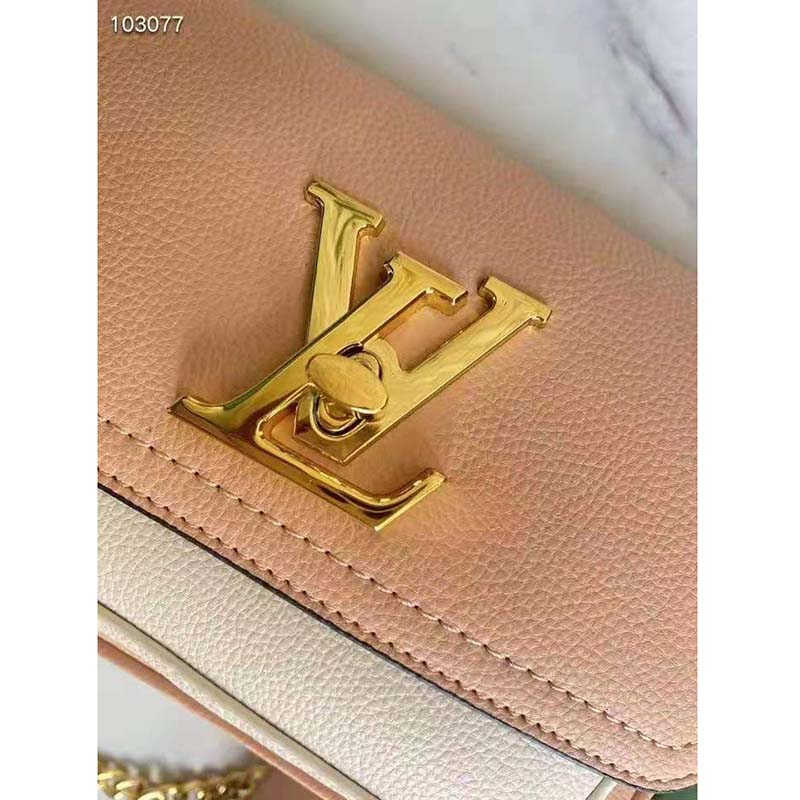 Louis Vuitton Rose Pondicherry Leather Lockme Tender Bag - Yoogi's Closet