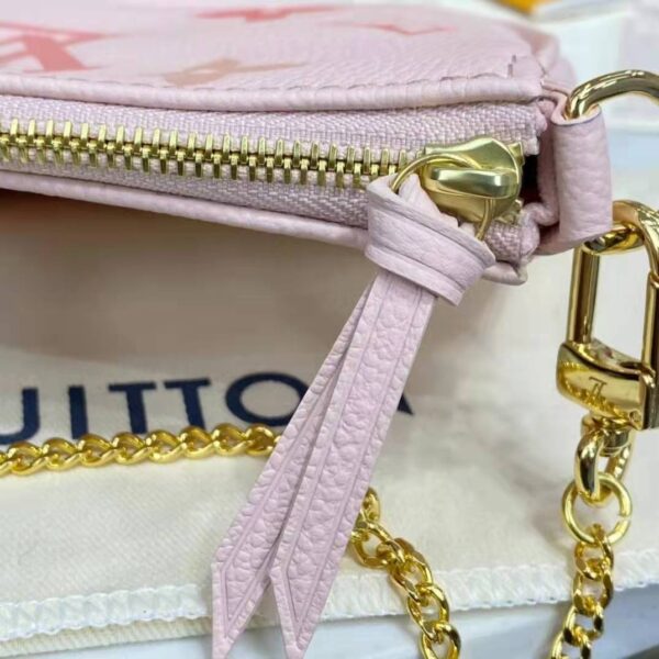 Louis Vuitton LV Women Mini Pochette Accessoires Pink Monogram Empreinte Embossed Supple Grained Cowhide (1)