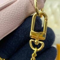 Louis Vuitton LV Women Mini Pochette Accessoires Pink Monogram Empreinte Embossed Supple Grained Cowhide