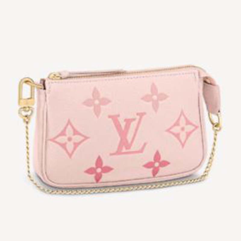 Authentic Louis Vuitton MINI POCHETTE ACCESSOIRES in empreinte leather,  bouton de rose pink!, Luxury, Bags & Wallets on Carousell