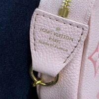 Louis Vuitton LV Women Mini Pochette Accessoires Pink Monogram Empreinte Embossed Supple Grained Cowhide