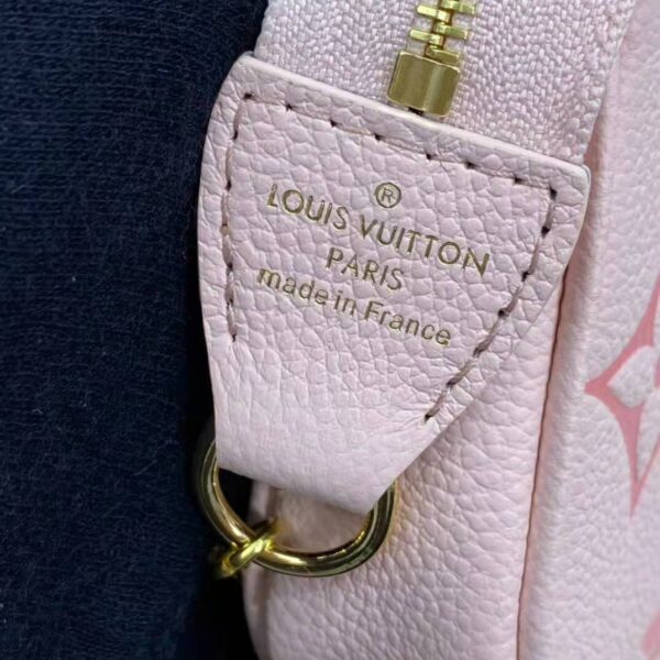 Louis Vuitton LV Women Mini Pochette Accessoires Pink Monogram Empreinte Embossed Supple Grained Cowhide (4)