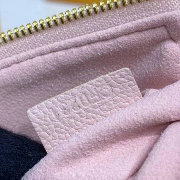 Louis Vuitton LV Women Mini Pochette Accessoires Pink Monogram Empreinte Embossed Supple Grained Cowhide (8)