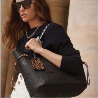 Louis Vuitton LV Women Neverfull MM Tote Bag Wild at Heart Black Embossed Supple Grained Cowhide