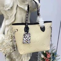 Louis Vuitton LV Women Neverfull MM Tote Bag Wild at Heart Cream Embossed Supple Grained Cowhide