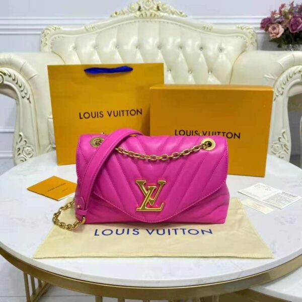 Louis Vuitton LV Women New Wave Chain Bag Handbag Agathe Pink Smooth Cowhide Leather (12)