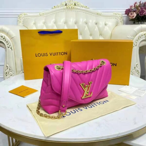 Louis Vuitton LV Women New Wave Chain Bag Handbag Agathe Pink Smooth Cowhide Leather (13)