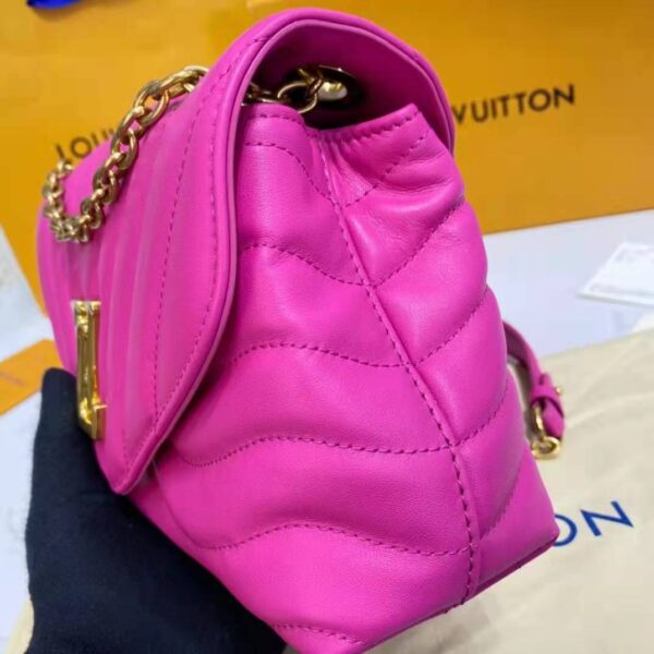Louis Vuitton LV Women New Wave Chain Bag Handbag Agathe Pink Smooth Cowhide Leather (16)
