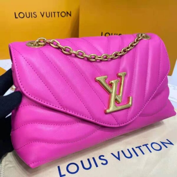 Louis Vuitton LV Women New Wave Chain Bag Handbag Agathe Pink Smooth Cowhide Leather (17)