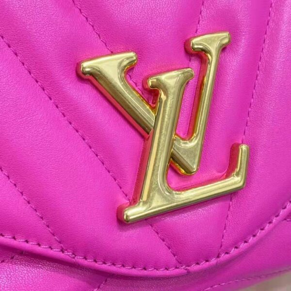 Louis Vuitton LV Women New Wave Chain Bag Handbag Agathe Pink Smooth Cowhide Leather (18)