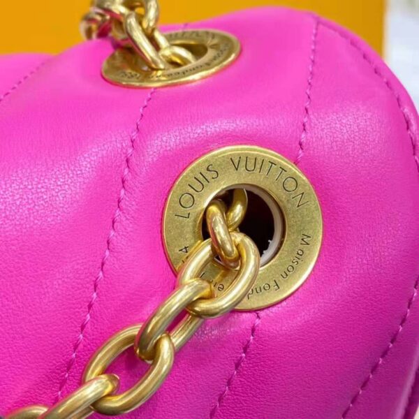 Louis Vuitton LV Women New Wave Chain Bag Handbag Agathe Pink Smooth Cowhide Leather (19)