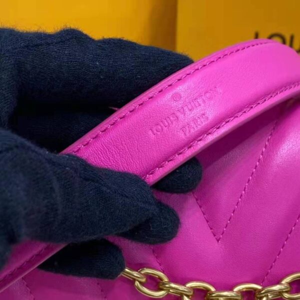 Louis Vuitton LV Women New Wave Chain Bag Handbag Agathe Pink Smooth Cowhide Leather (20)