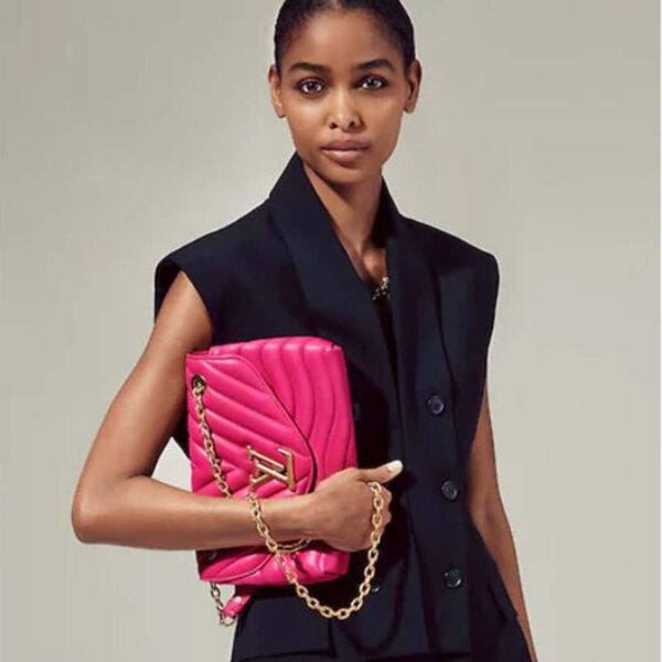 Louis Vuitton LV Women New Wave Chain Bag Handbag Agathe Pink Smooth Cowhide Leather (21)