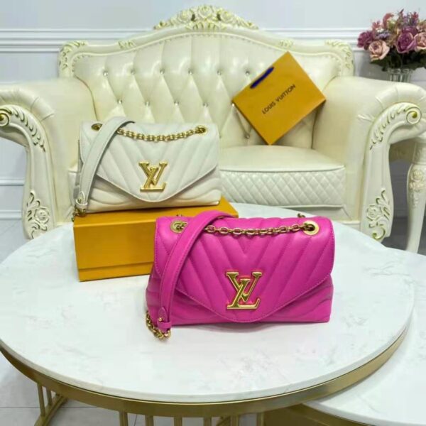 Louis Vuitton LV Women New Wave Chain Bag Handbag Agathe Pink Smooth Cowhide Leather (3)