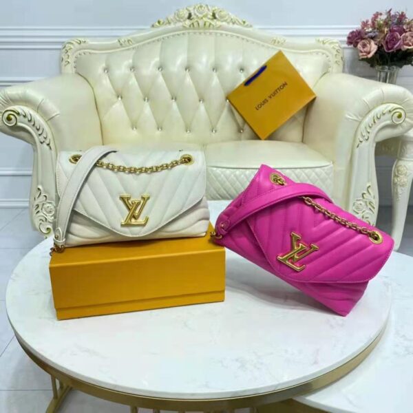 Louis Vuitton LV Women New Wave Chain Bag Handbag Agathe Pink Smooth Cowhide Leather (4)