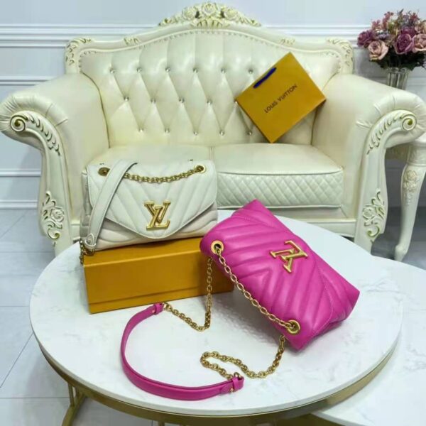 Louis Vuitton LV Women New Wave Chain Bag Handbag Agathe Pink Smooth Cowhide Leather (5)
