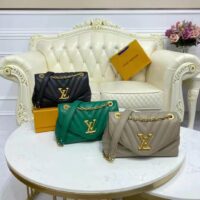 Louis Vuitton LV Women Chain Bag Handbag Emerald Green Smooth Cowhide Leather