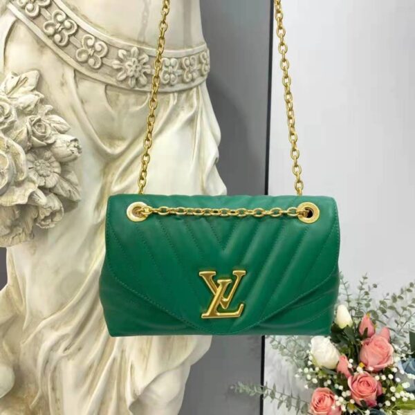 Louis Vuitton LV Women New Wave Chain Bag Handbag Emerald Green Smooth Cowhide Leather (15)