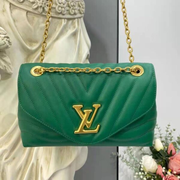 Louis Vuitton LV Women New Wave Chain Bag Handbag Emerald Green Smooth Cowhide Leather (16)